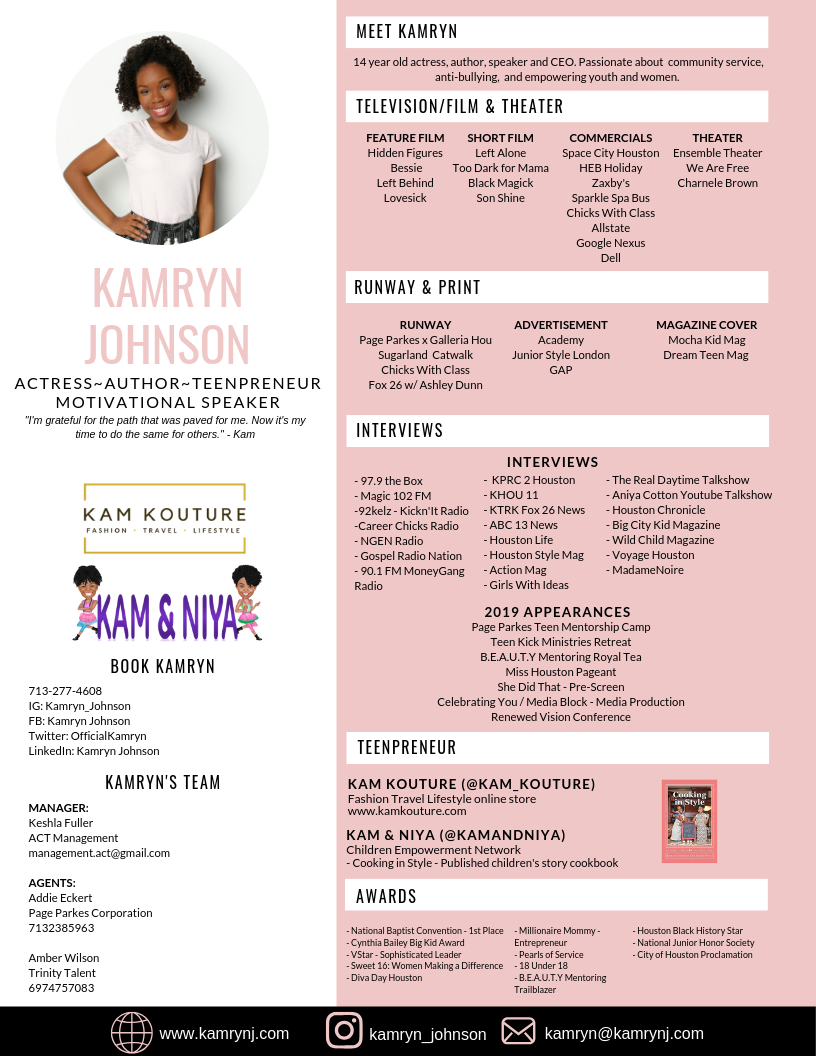 Kamryn's Media Kit